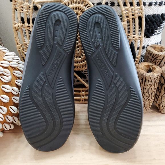 EUC Orthofeet Serene 891 Shoes Nubuck Leather Black T-Strap Comfort 10D Wide - Picture 6 of 13